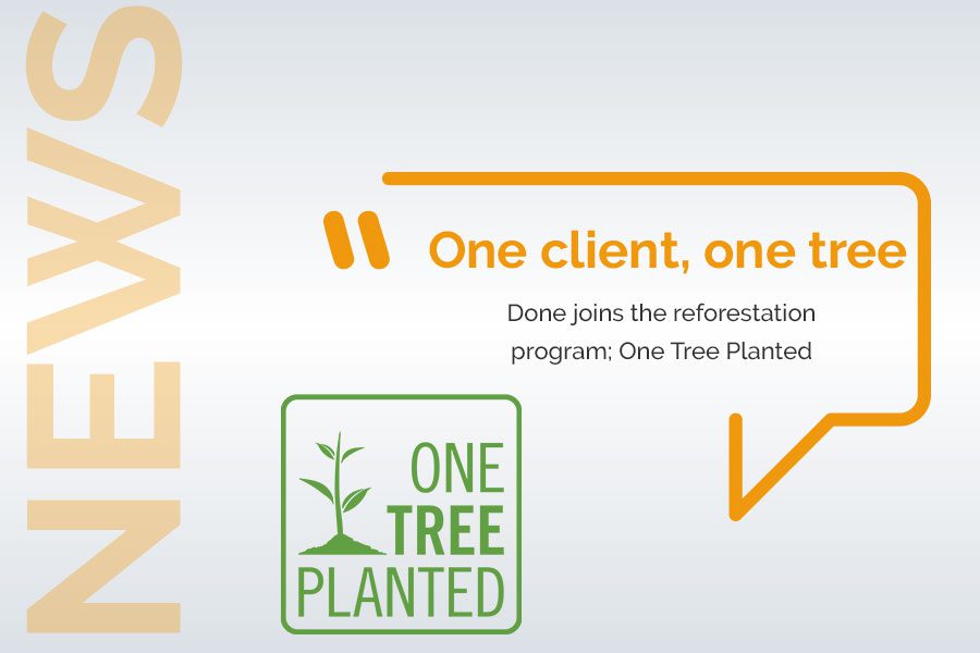 Done is partner of One Tree Planted