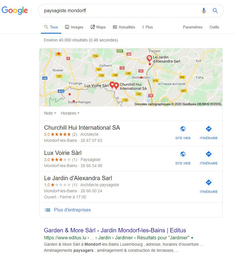 Google my Business Local Pack