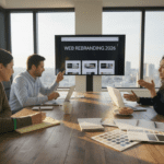 Digital marketing team planning web rebrand