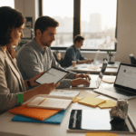 Team managing social media for e-commerce brand