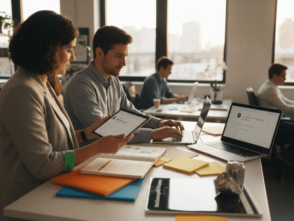 Team managing social media for e-commerce brand