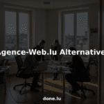 Team collaborating in Luxembourg web agency office