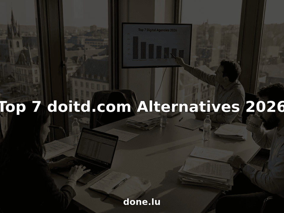 Team reviewing digital agency comparison chart