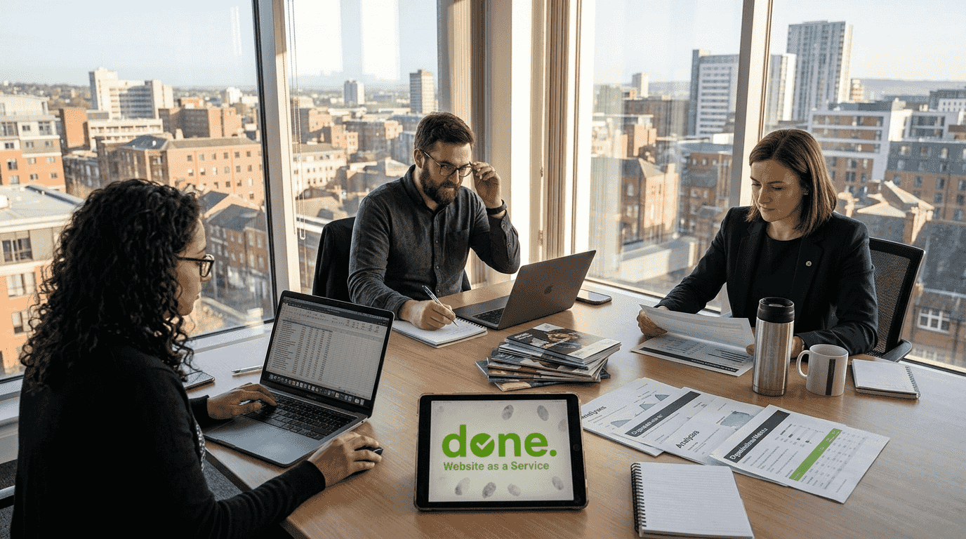 Ecommerce SEO team reviewing analytics in office