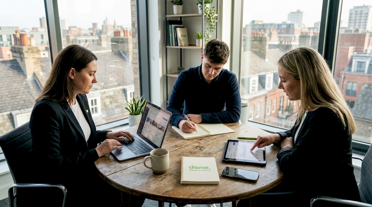 SME team collaborating on social media marketing