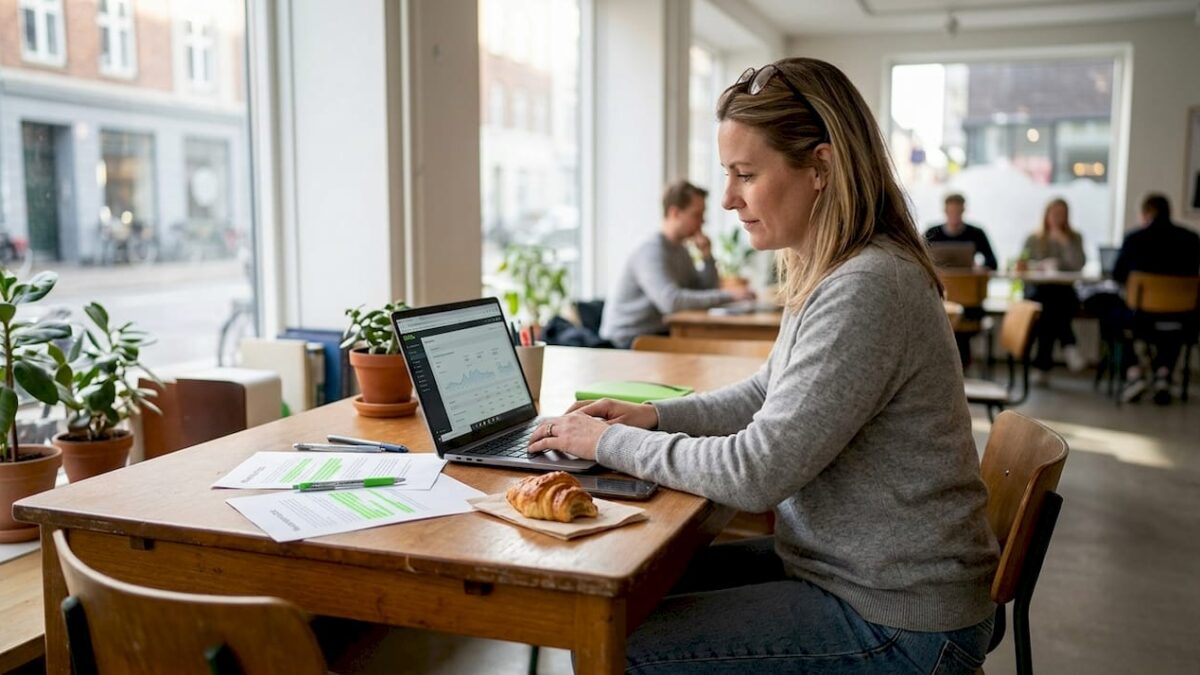 SME owner reviews AI-assisted marketing data