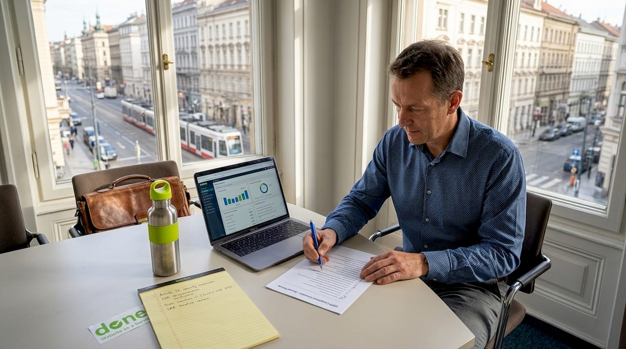 1774577277736_Business-owner-reviewing-GDPR-checklist-in-city-office Business owner reviewing GDPR checklist in city office