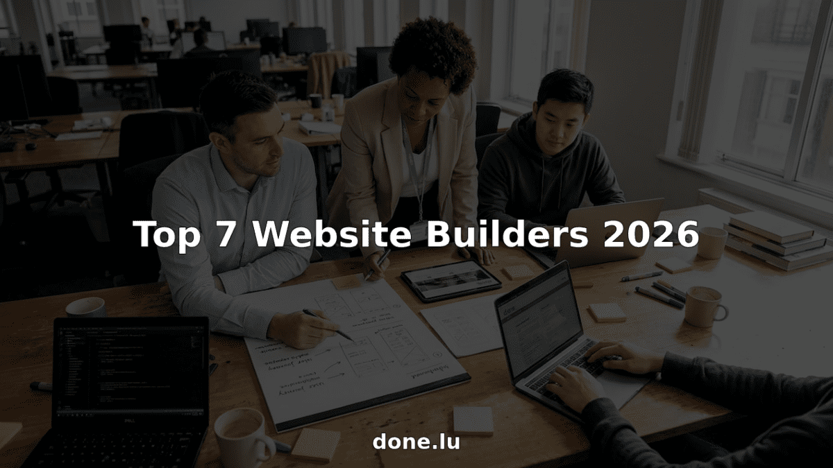 Team planning website redesign at large office table