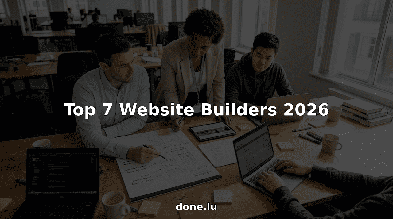 Team planning website redesign at large office table