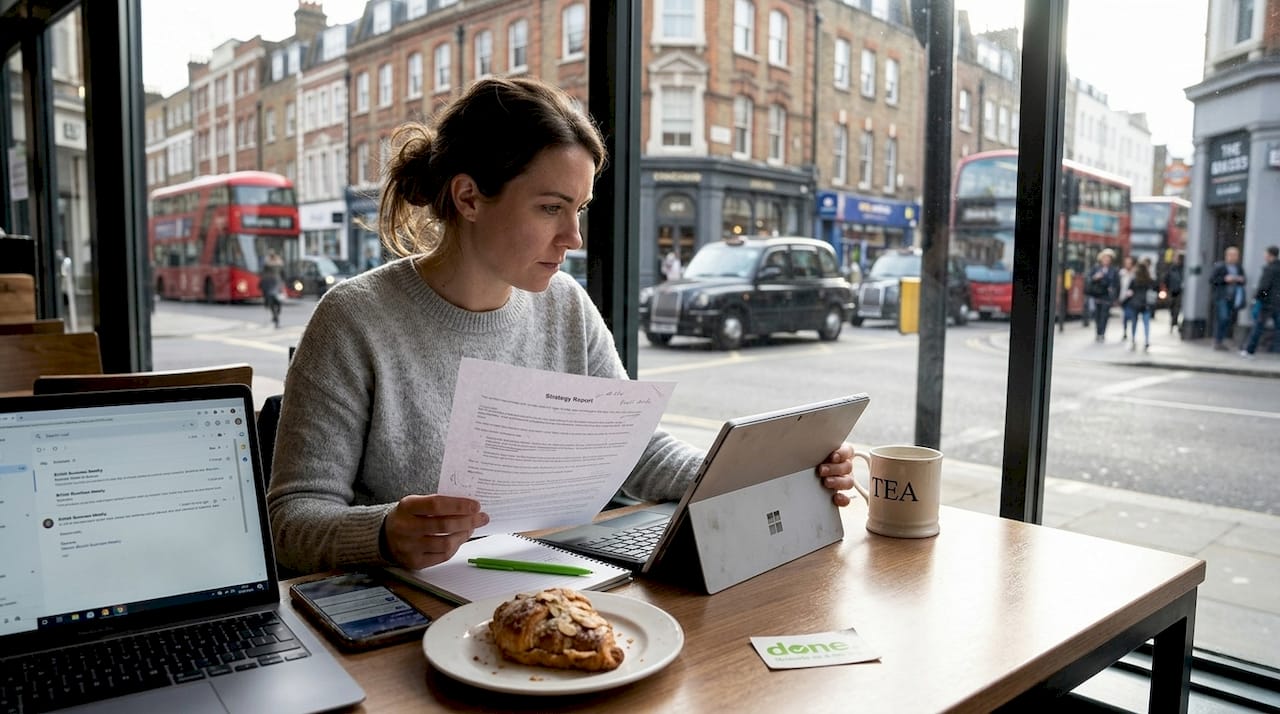 Small business owner planning digital strategy