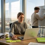 Small business team using AI tools at work