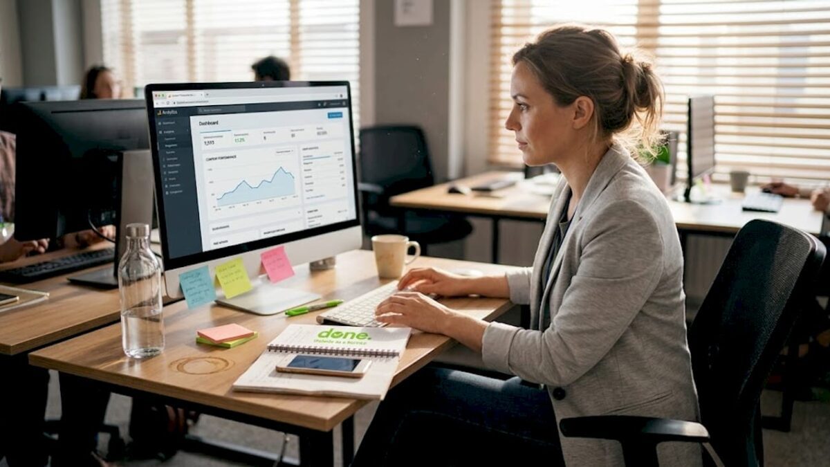 Professional analyzing web content performance