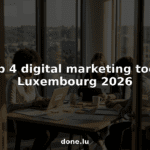 Digital marketing team at work in Luxembourg office