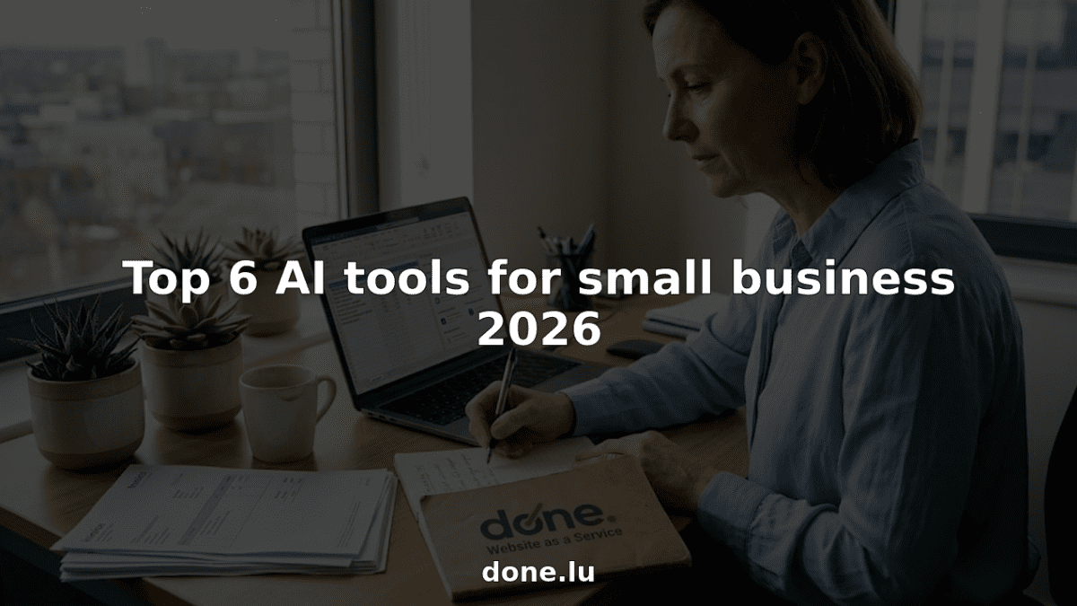 Small business owner using laptop with ai tools