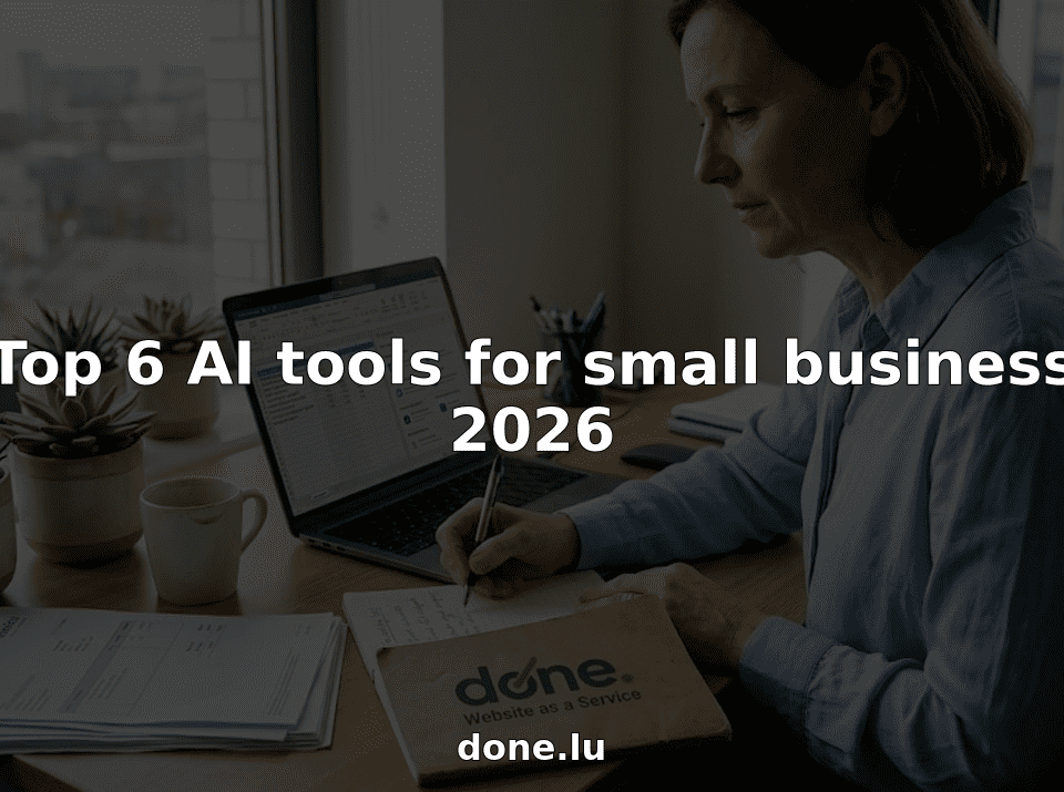 Small business owner using laptop with ai tools