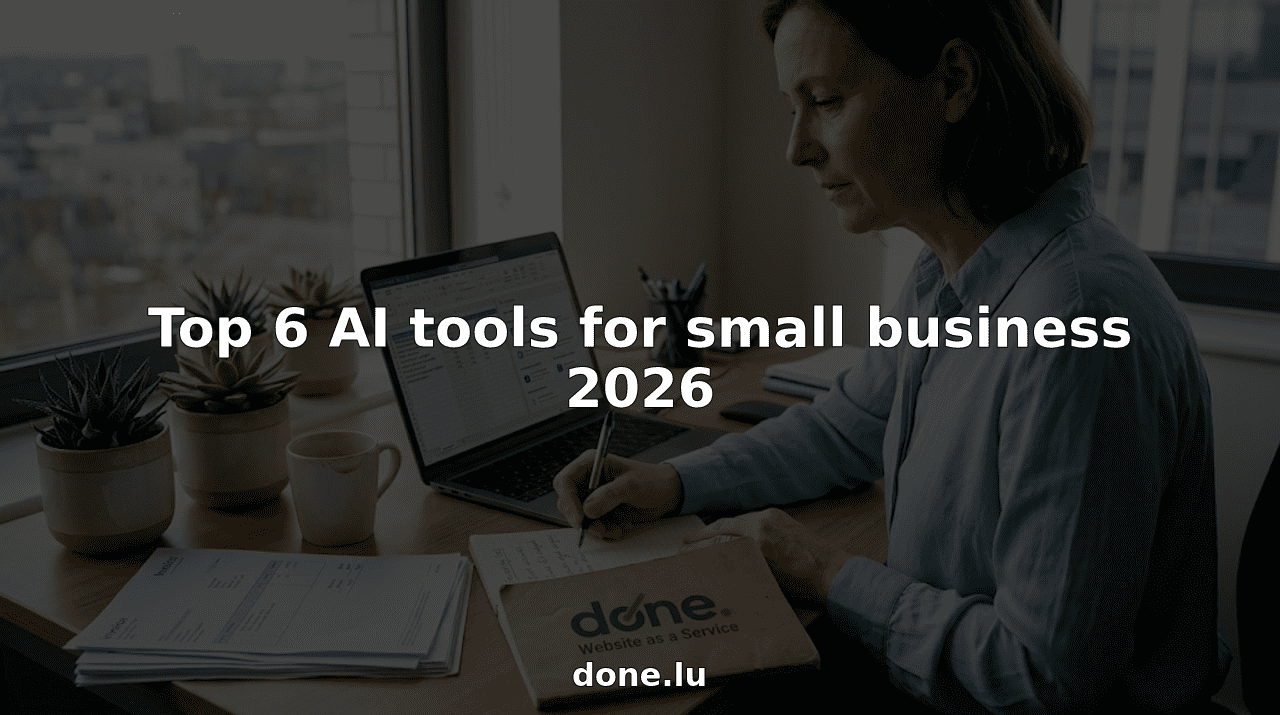 Small business owner using laptop with ai tools