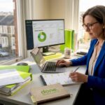 SME owner working on machine learning tasks