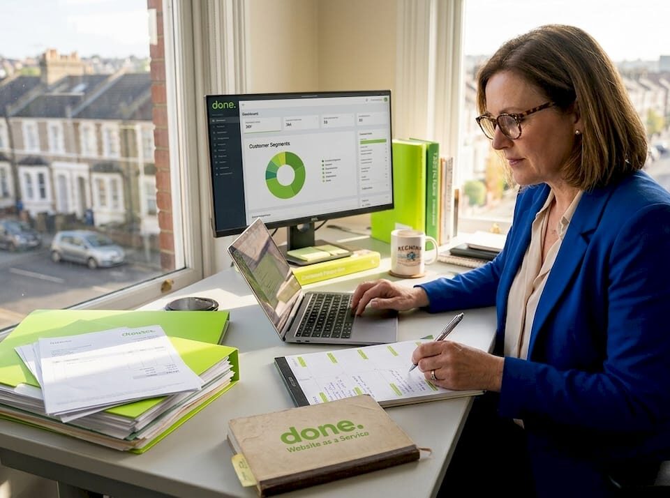 SME owner working on machine learning tasks