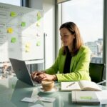 SME owner working on AI strategy in office