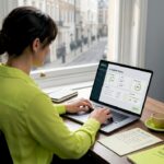 Business owner working on AI security tasks