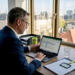 Business executive planning automation in office
