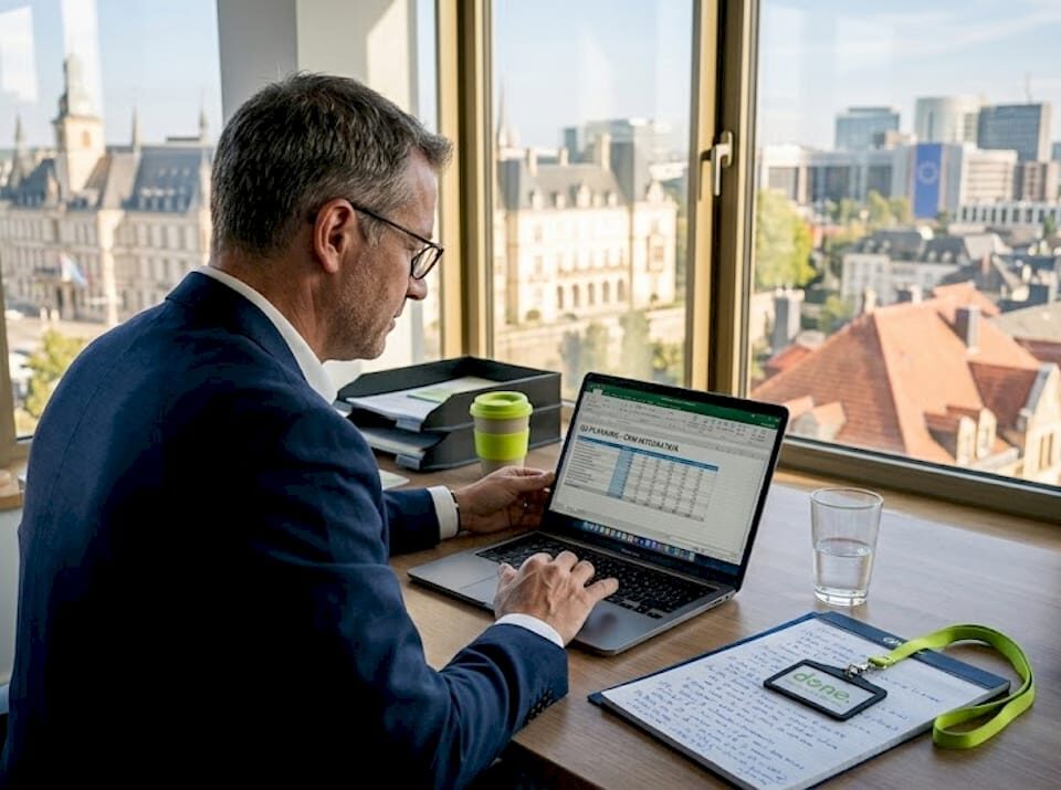 Business executive planning automation in office