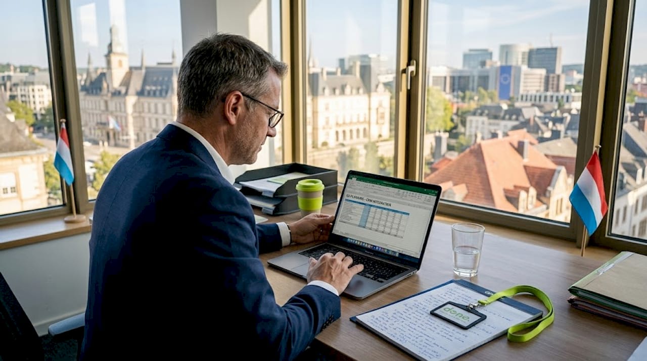 Business executive planning automation in office