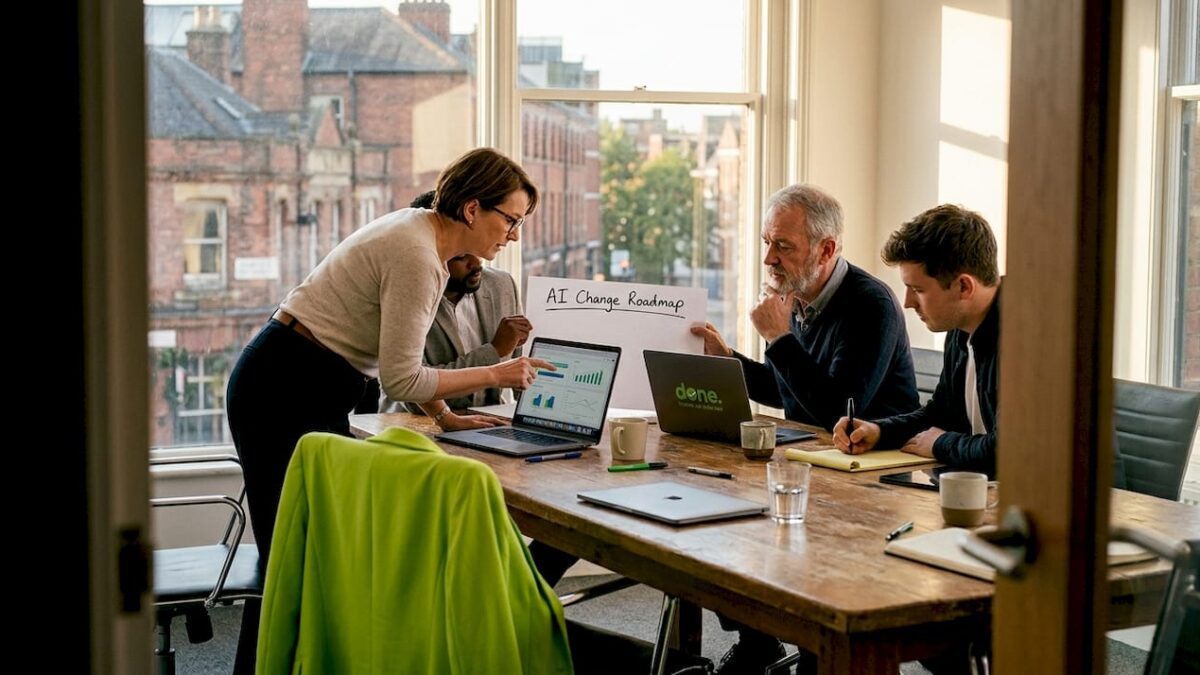 SME team discussing AI adoption steps