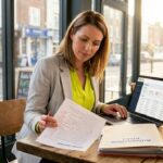 Manager reviewing GDPR automation checklist in office