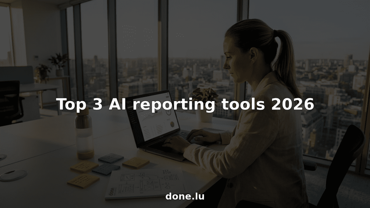 Professional reviewing AI dashboard in modern office