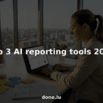 Professional reviewing AI dashboard in modern office