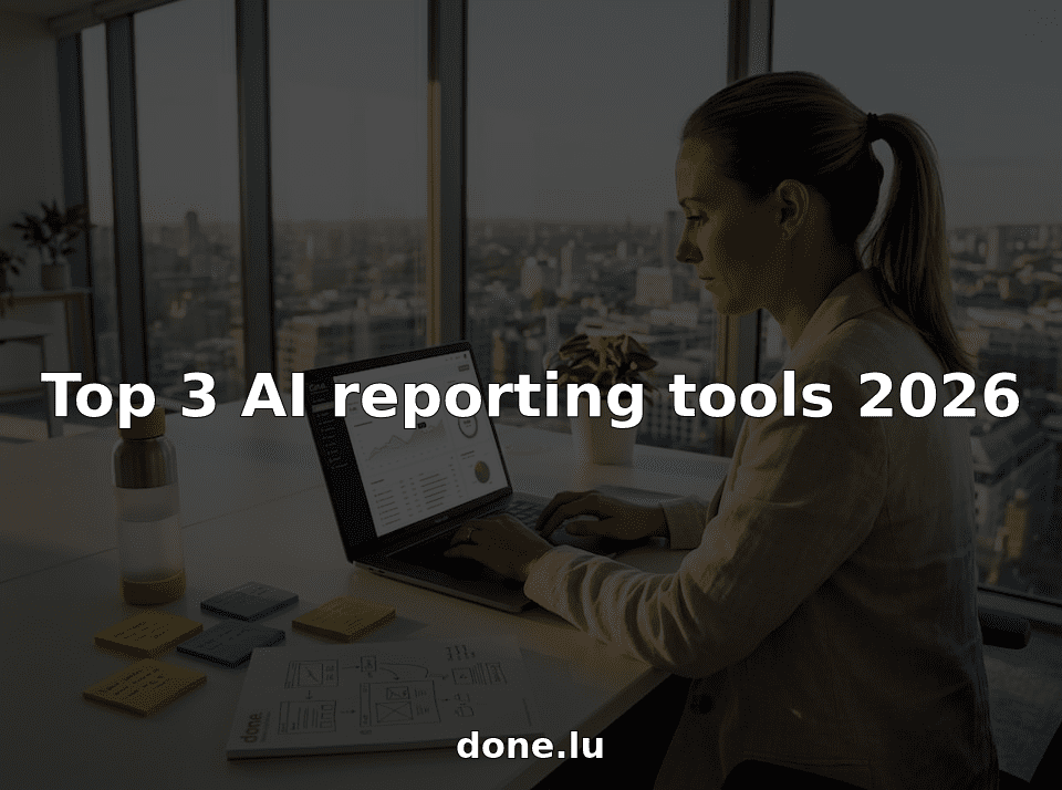 Professional reviewing AI dashboard in modern office