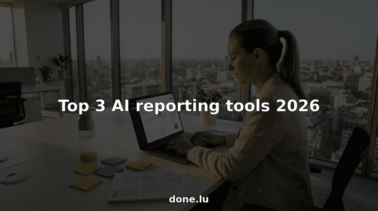 Professional reviewing AI dashboard in modern office