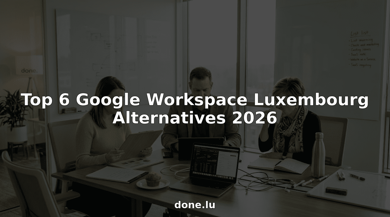 Team evaluating workspace software alternatives in office