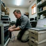 IT manager installs server in small business room