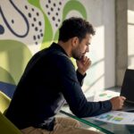 Digital marketing manager reviewing website speed analytics