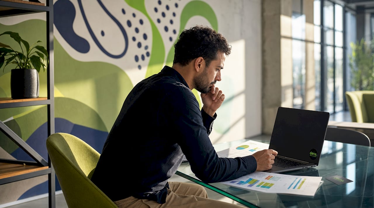 Digital marketing manager reviewing website speed analytics