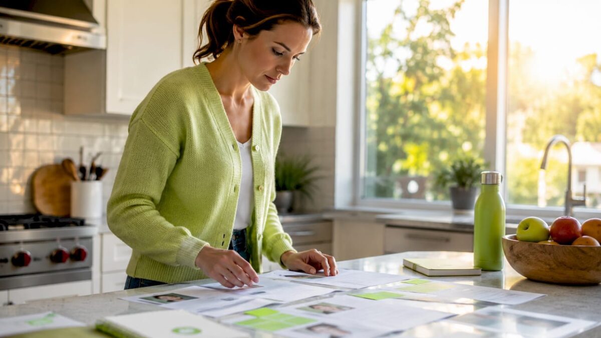 Marketing professional reviewing inbound marketing notes