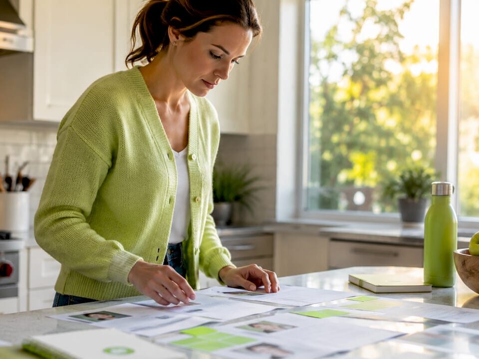 Marketing professional reviewing inbound marketing notes
