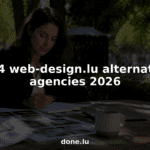 Digital strategist reviewing web design agency portfolios