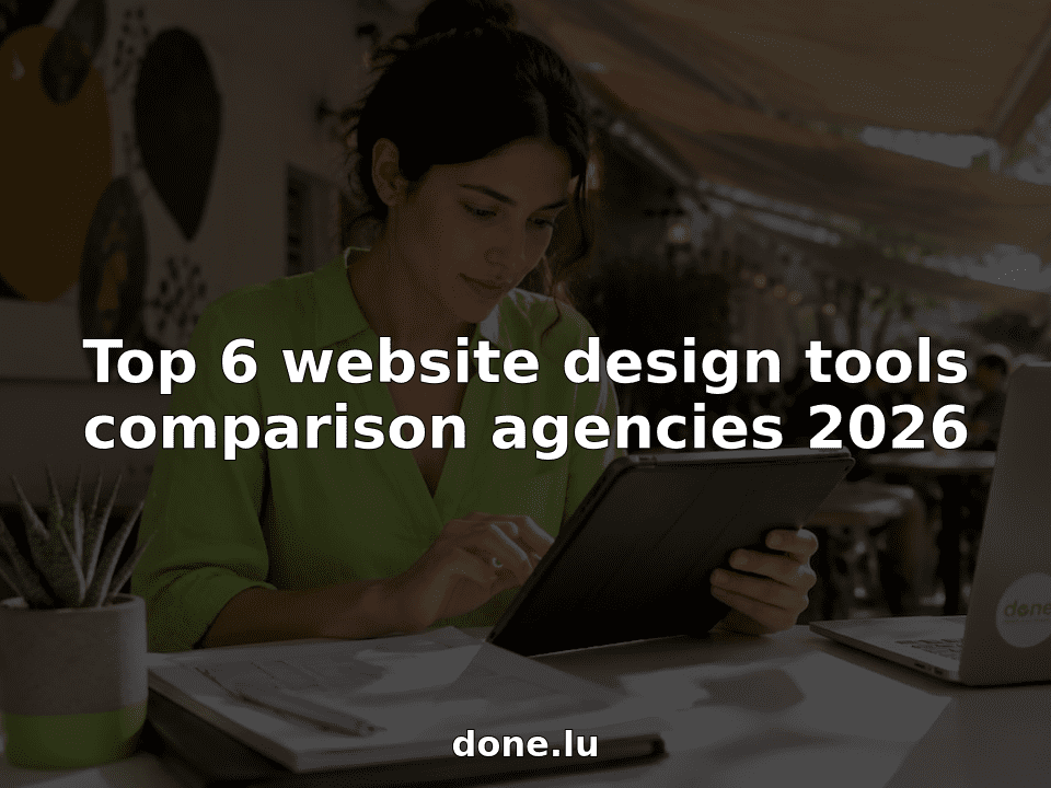 Web designer comparing design tools at co-working desk
