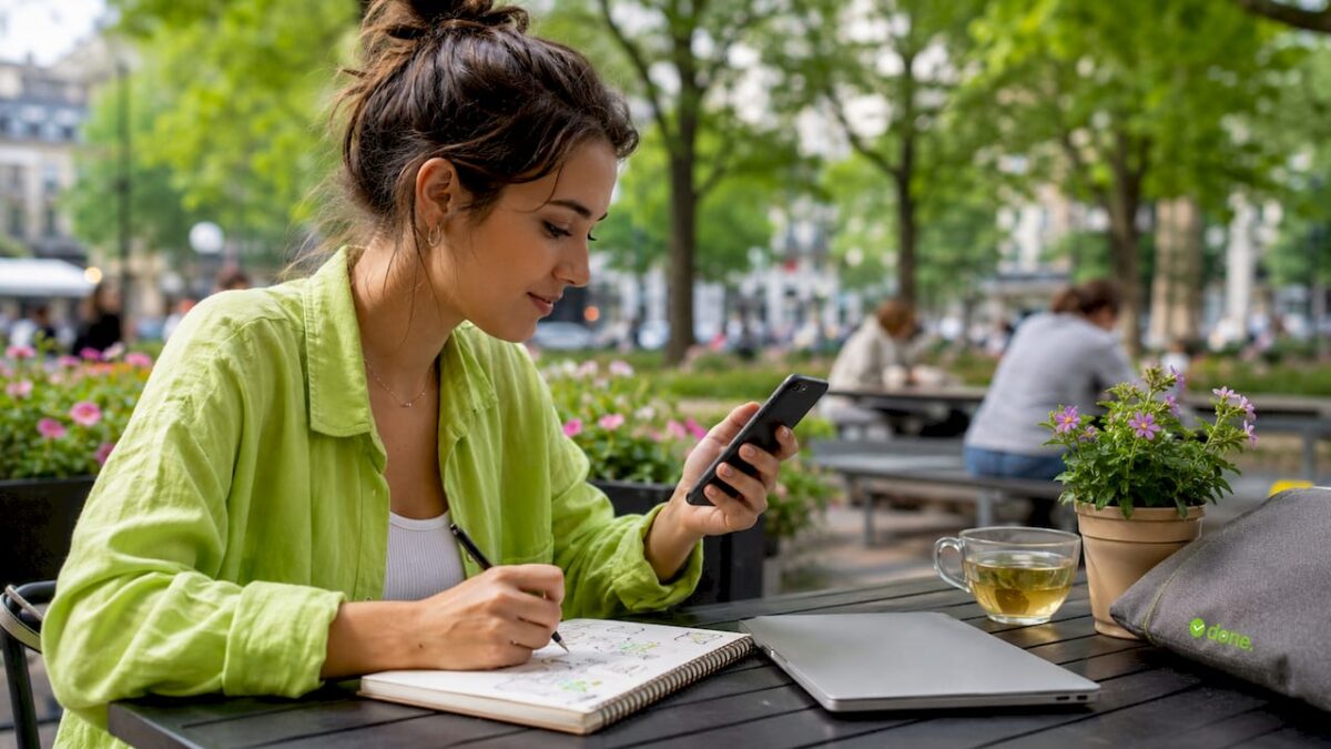 Young entrepreneur managing social media marketing from home
