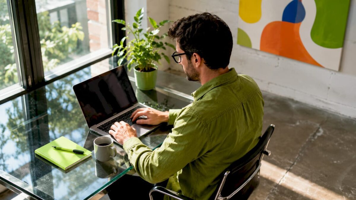 Small business owner working on website conversion