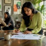 Woman planning ecommerce growth strategies at desk