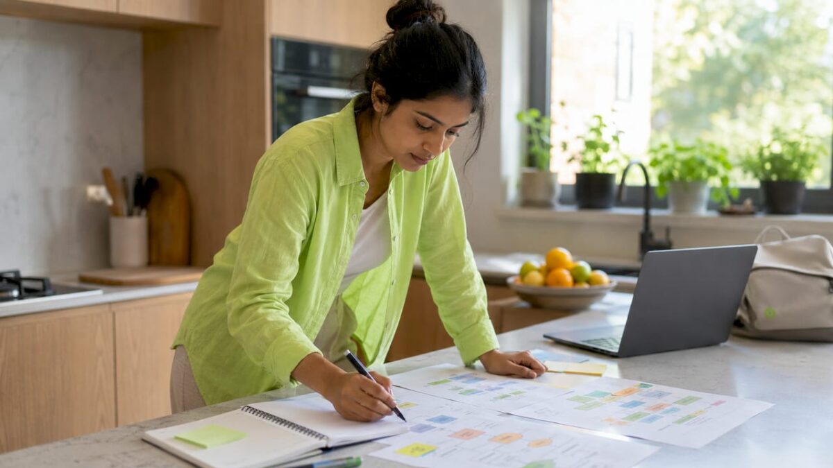 Small business owner reviewing inbound marketing plans