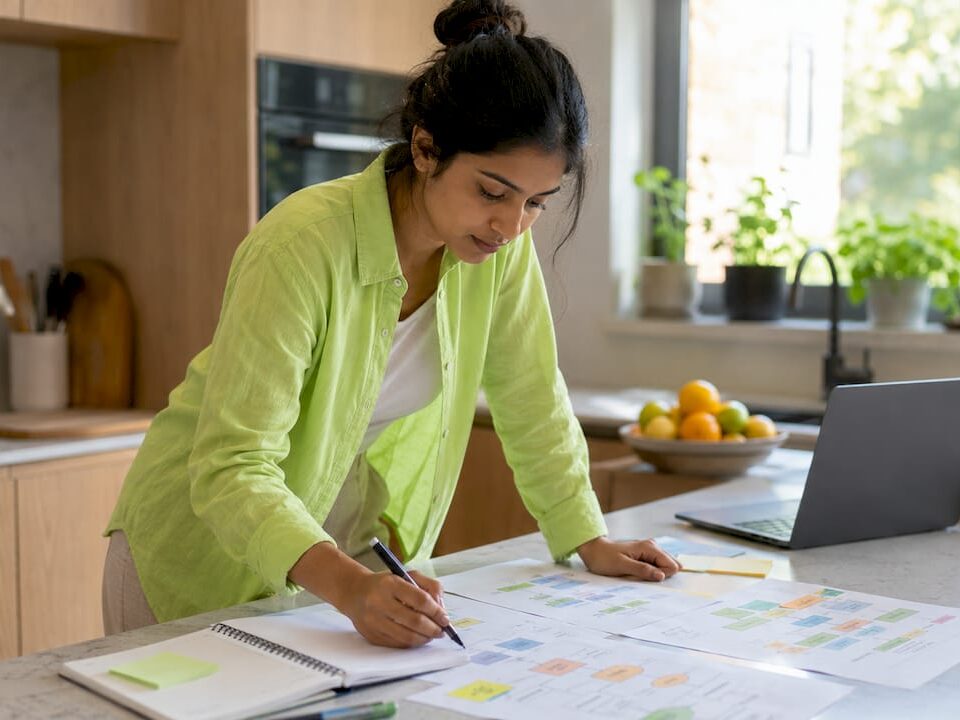 Small business owner reviewing inbound marketing plans