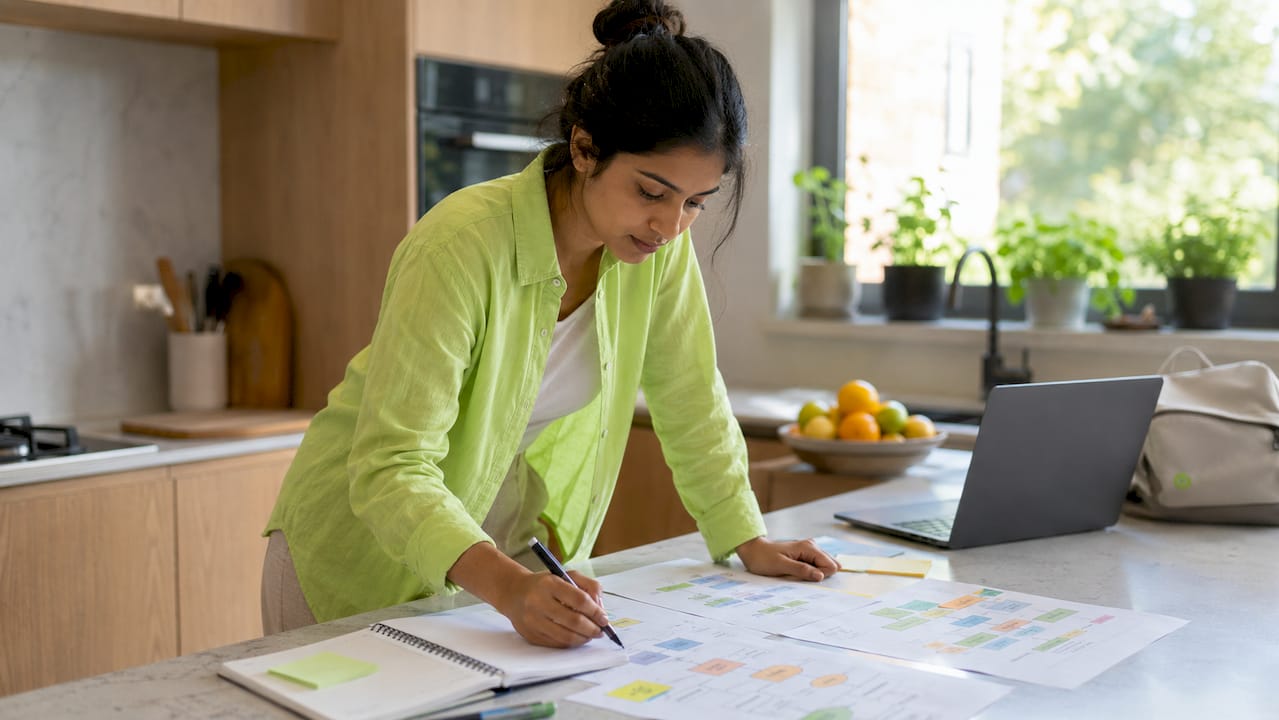 Small business owner reviewing inbound marketing plans