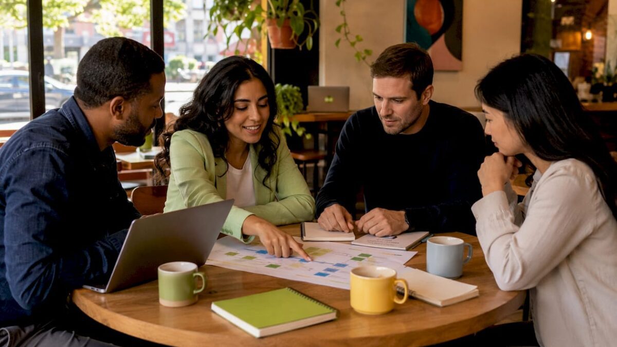 Small business team brainstorming inbound marketing