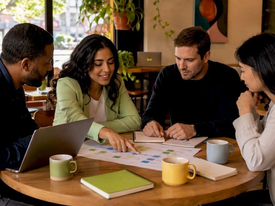 Small business team brainstorming inbound marketing