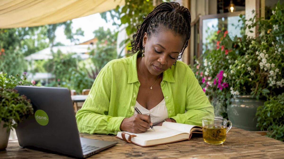 Woman planning business branding strategy